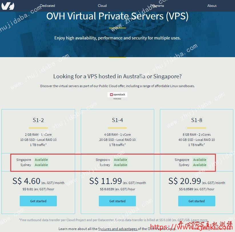 OVH – 重启悉尼新加坡地区业务，包括VPS及公共云等产品