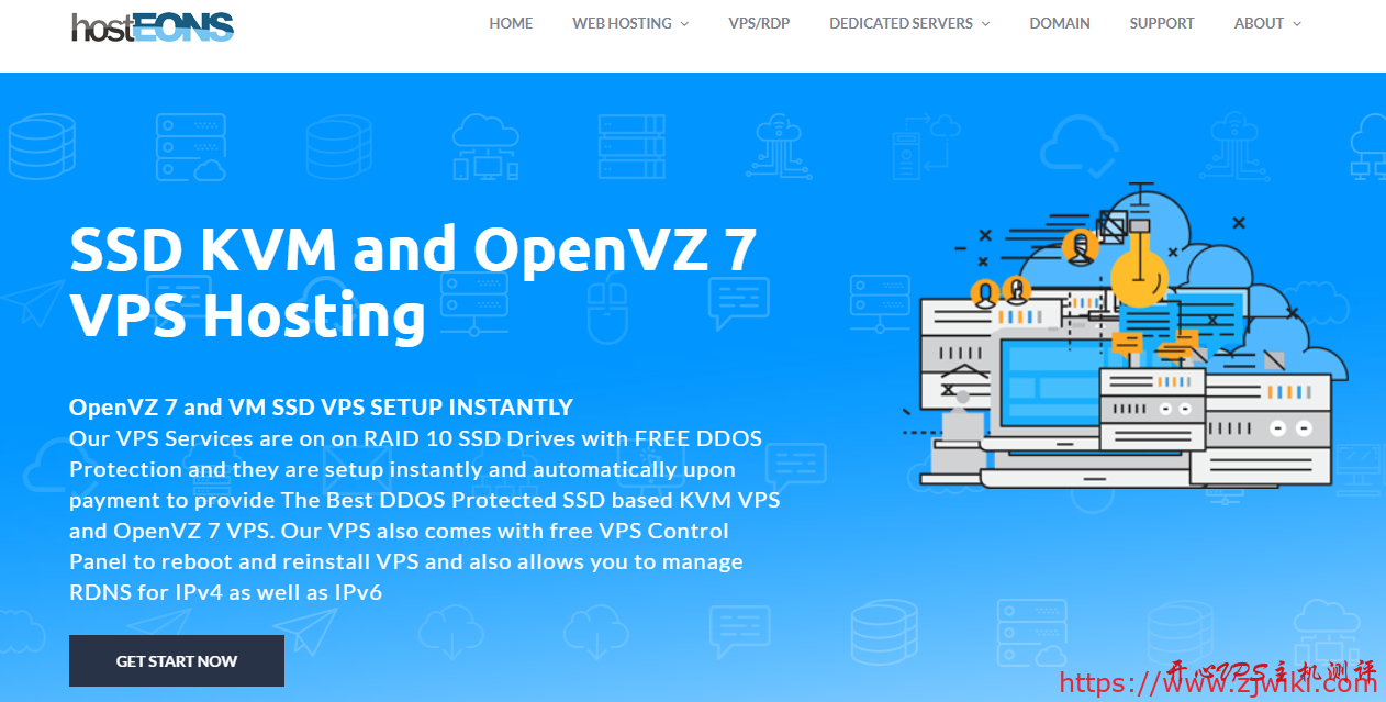 #促销#hosteons：OpenVZ全场5折、KVM全场8折  100Mbps不限流量