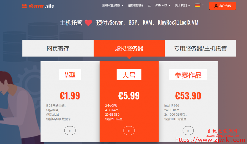 vServer.site：€12/年/1GB内存/5GB SSD空间/1TB流量/1Gbps端口/KVM/德国