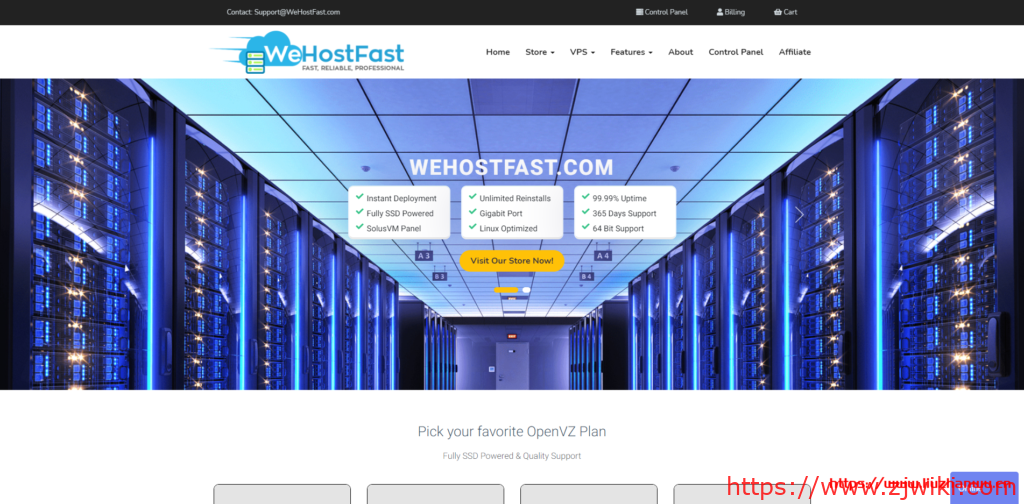 #黑五#WeHostFast：VPS全场25折优惠，1核/1G/10G SSD/1T/1Gbps/OVZ/年付$6