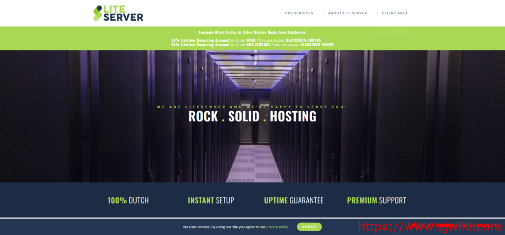 【黑五】LiteServer：€2.5/月/2核/2GB内存/40GB NVME空间/10TB流量/1Gbps端口/KVM/荷兰
