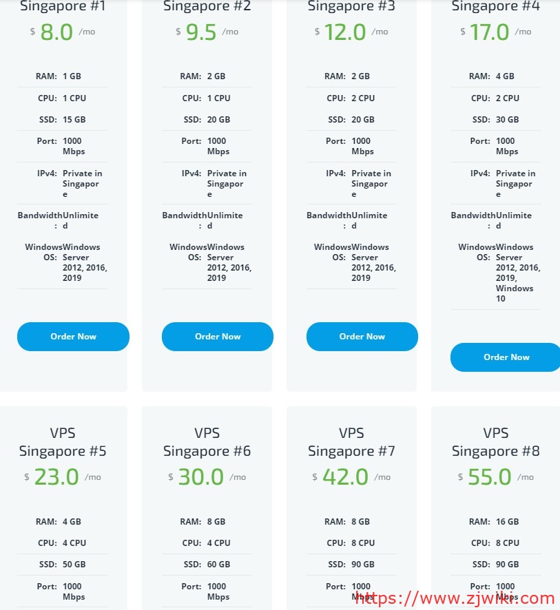 Cheap VPS USA：$8/月/1GB内存/15GB SSD空间/不限流量/1Gbps端口/Hyper-V/新加坡