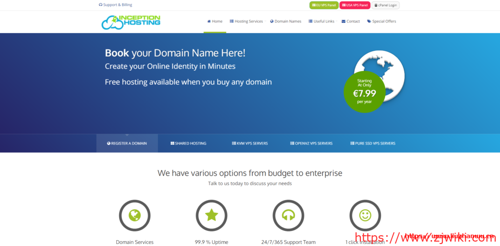 inceptionhosting：€15/年，英国VPS，1G内存/2核(e3-1270v6)/30gNVMe/1T流量，免费DirectAdmin授权