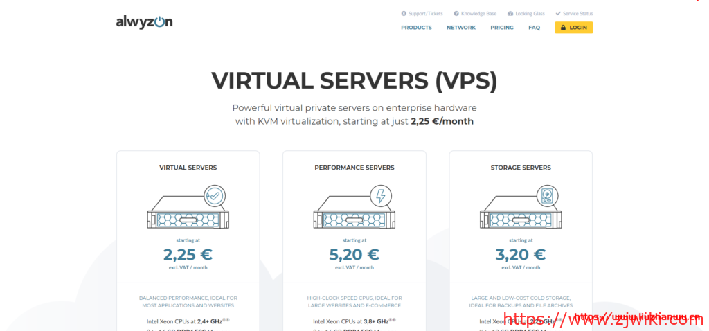 Alwyzon：€2.88/月/512MB内存/500GB空间/1TB流量/100Mbps-1Gbps端口/KVM/奥地利维也纳