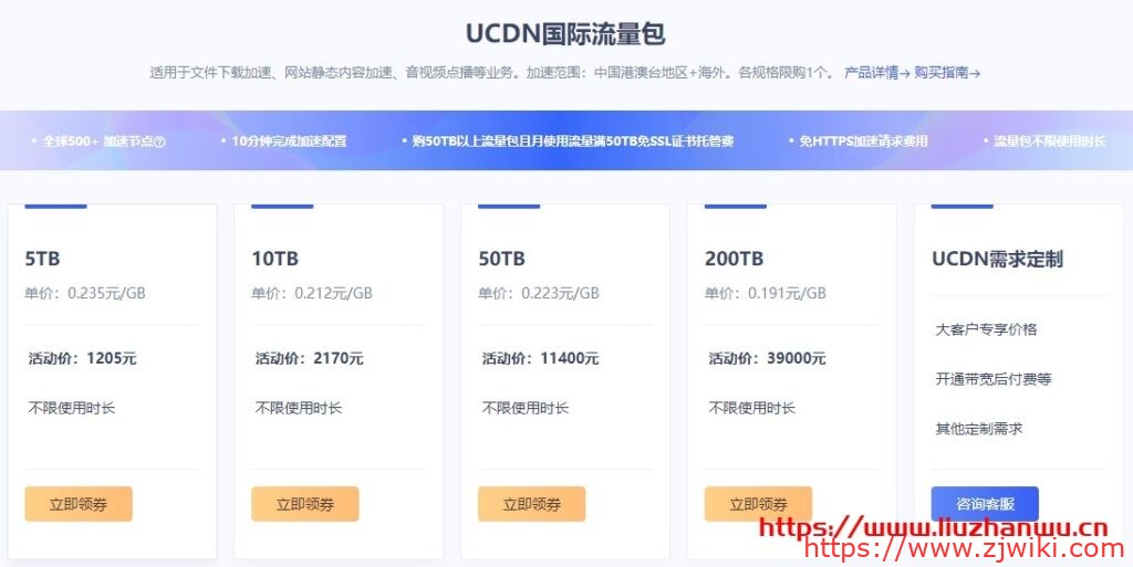 UCloud：优刻得cdn流量包不限有效期续费同价，超值特惠低至3.53折1GB流量9分钱起