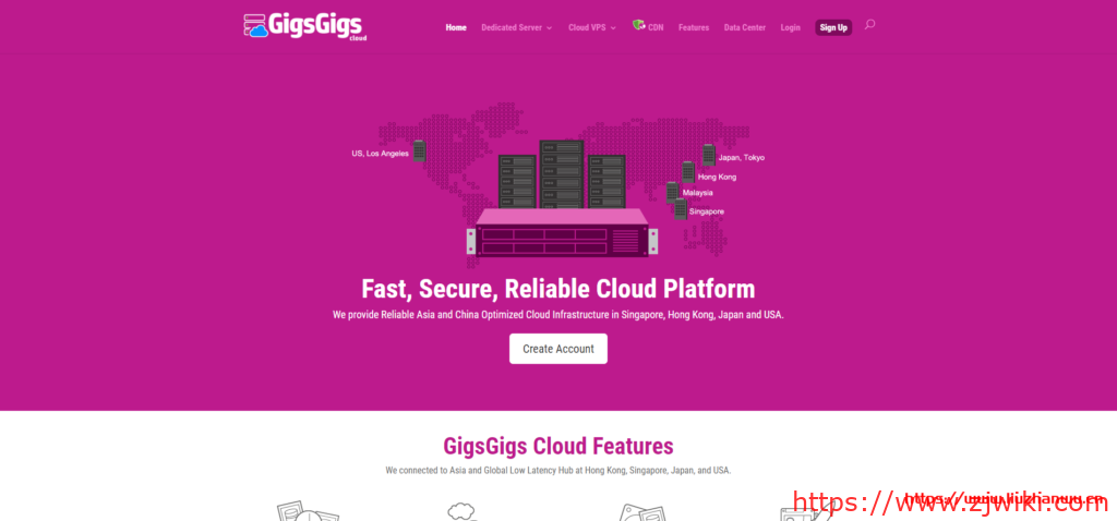 gigsgigscloud：$12/月，美国VPS，电信和移动走cn2 gia+联通走as9929，1Gbps带宽，免费快照