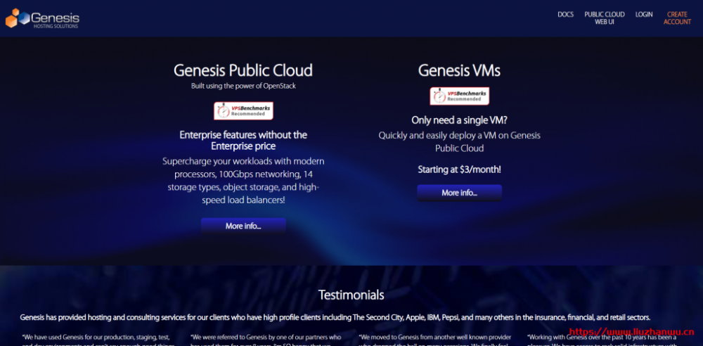 Genesishosting：美国芝加哥云服务器，OpenStack 虚拟架构，1 核 1G 内存 5TB 月流量$3/月起