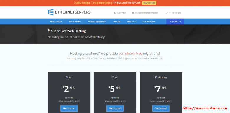EtherNetservers：美国洛杉矶 VPS/1 核 512M 内存 10GB 硬盘 1Gpbs 端口月流量 500GB/2 个 IP/年付仅 10 美元