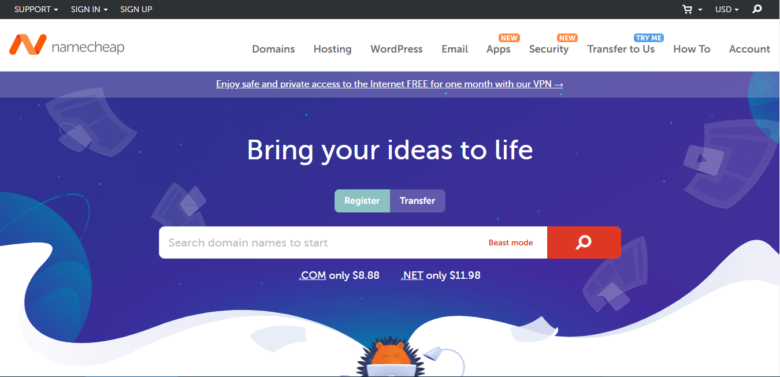 NameCheap 返校优惠 Back to School 域名注册优惠 .98 起， .COM .98