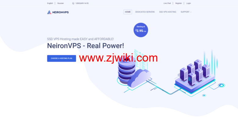 neironvps：1G内存/1核/10gSSD/1T流量，洛杉矶vps/瑞士vps/德国vps，.95/月起