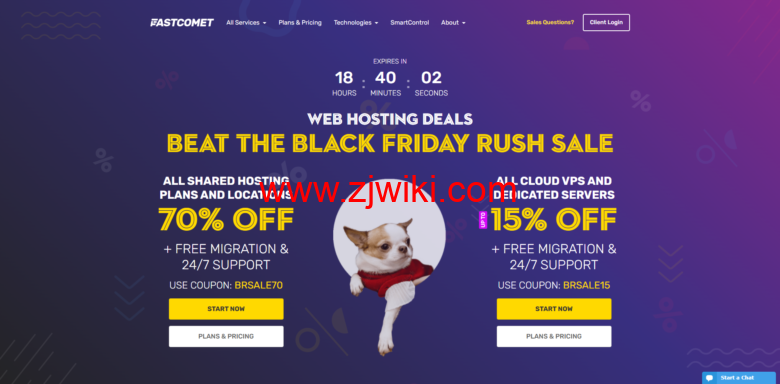 #黑五冲刺销售#fastcomet：全线产品优惠，共享主机最高享70%折扣，vps/专用服务器享15%折扣