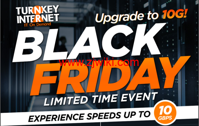 TurnkeyInternet：黑色星期五特价，美国大带宽 VPS，免费 Windows，高达 10Gbps 端口不限流量，6 核 8G100GB 存储，$25/月