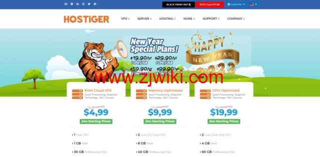 hostiger：美国便宜VPS，1核/1G内存/20G SSD硬盘/1T流量/100M带宽，.9/年
