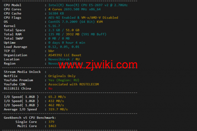 justhost.ru：新西伯利亚“TTK”机房VPS，简单测评