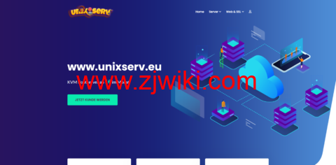 UnixServ：荷兰 vps，1 核/512MB 内存/10GB NVMe 硬盘/不限流量/2Gbps 端口，€1/月起