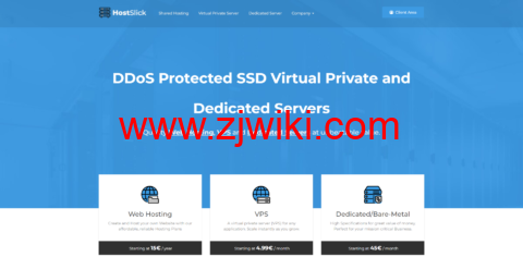 HostSlick：荷兰特价vps，1核/1GB内存/25GB SSD硬盘/5TB流量/1Gbps端口，€15/年