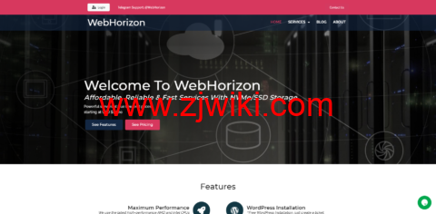 #补货#WebHorizon：香港NAT VPS，1核/256M内存/4GB NVMe硬盘/500G流量/1Gbps端口，/2年