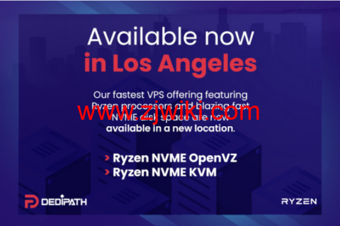 DediPath：洛杉矶机房，新上Ryzen NVME VPS，1核/512M内存/10G NVME硬盘/1TB流量/1Gbps带宽，.00/年