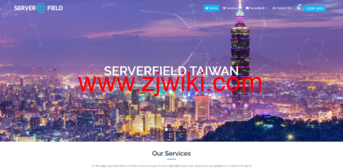 Serverfield：台湾原生 IP 独服和 VPS 新品，4 核/8G 内存/100G SSD 硬盘/不限流量/100Mbps 带宽，$189USD/月，原生 IP，可解锁台湾 Netflix/Disne 等流媒体