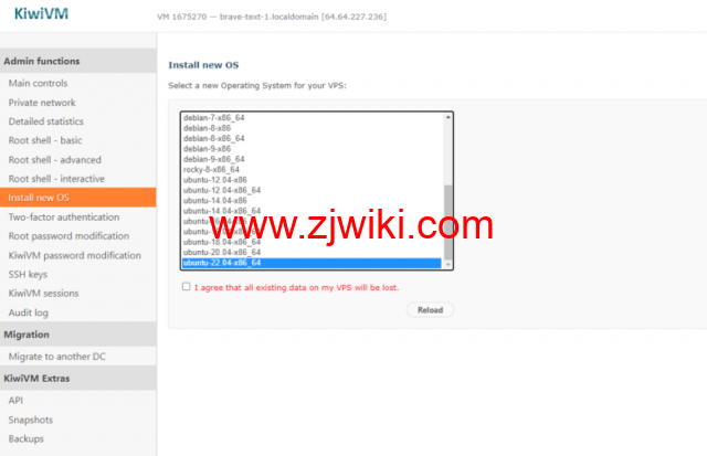 搬瓦工：重装系统选项新增 Ubuntu 22.04 系统