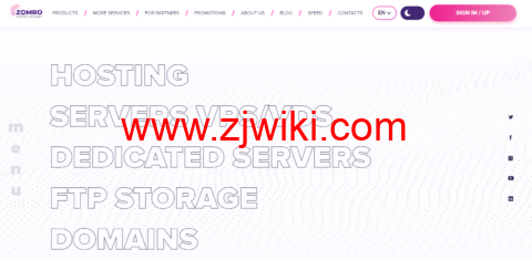 zomro：首月优惠，虚拟主机55%优惠， VDS/VPS 35%优惠，独服15%优惠，核/512M内存/5G ssd硬盘/50M带宽，.99/月起