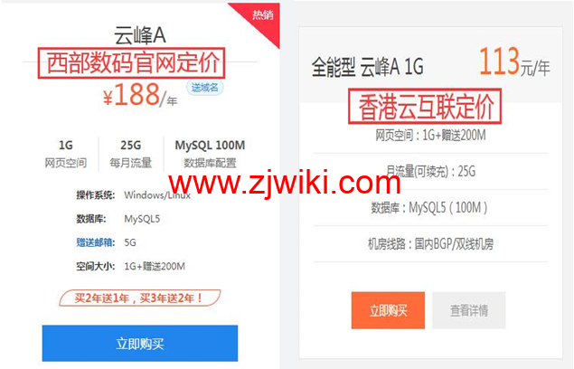 香港云互联：西部数码顶级代理，品牌虚拟主机最低价