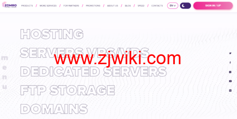 zomro：荷兰 VPS，6 折促销，1 核/1G 内存/20GSSD/不限流量/250M 带宽，€3/月起，可选 windows