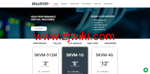 MaxKVM：AMD EPYC 7702p *1核 /1GB内存/30GB NVMe硬盘/1TB流量/10Gbps带宽，.49/月起，可选新加坡/洛杉矶/达拉斯/纽约/荷兰机房
