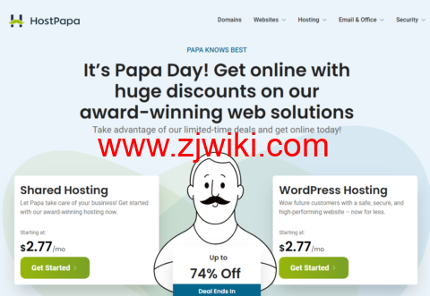 HostPapa：老牌主机商，wordpress和外贸主机推荐，最高74%优惠，低至.55/月