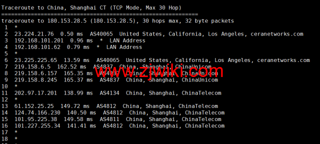 萝卜数据：美国cera大宽带云服务器，去程電信163，回程聯通4837，月付.7起，原生ip，解锁tiktok，附简单测评