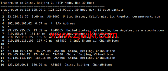 萝卜数据：美国cera大宽带云服务器，去程電信163，回程聯通4837，月付.7起，原生ip，解锁tiktok，附简单测评