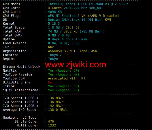 稳爱云：日本CN2 vps，20-50M带宽优质回国线路，月付32元起，原生IP，支持linux/Windows，解锁tiktok，附简单测评