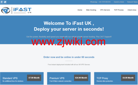 ifast.uk：英国vps，首月5折优惠，1核/1G内存/30G SSD硬盘/1TB流量/2Gbps带宽，£3.99/月起
