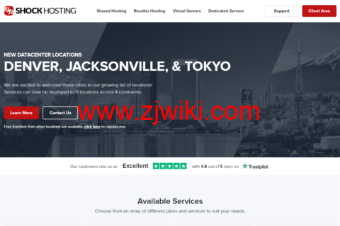 Shock Hosting：1核/2GB内存/30GB SSD硬盘/1TB流量/1Gbps带宽，.99/年，可选日本/新加坡/洛杉矶/英国/荷兰/澳大利亚等机房
