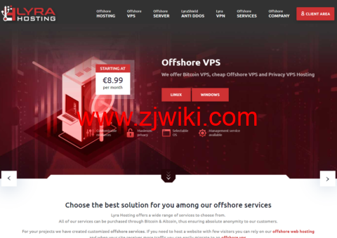 Lyrahosting：荷兰离岸 VPS，1 核 1G 内存 20GB SSD，1Gbps 不限流量，€8.99 /月起