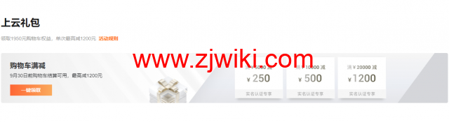 #9月上云钜惠#阿里云：充值返券，最高返5000元优惠券，1核2G云服务器低至1折，￥356.83/年起