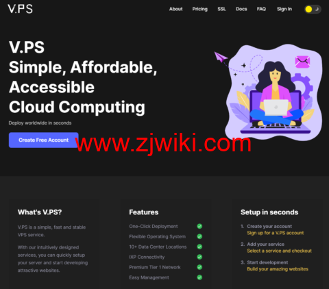 V.PS：香港CMI VPS，1核/1GB内存/15GB SSD硬盘/600GB流量/500Mbps带宽，€39.95/年，另可选西雅图，€24.95/年