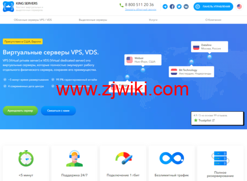 KingServers：国外便宜VPS，2核/2G内存/60G NVME硬盘/100Mbps带宽不限流量，.6/月起，可选美国/俄罗斯/荷兰