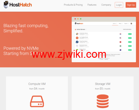 HostHatch：便宜存储VPS，1核/1024MB内存/1000G硬盘/2500G流量/1Gbps带宽， .00/月起，可选美国/欧洲4大机房