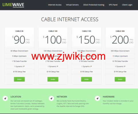 Limewave：美国vps，西雅图机房，1核@独享/2GB内存/25GB SSD硬盘/2TB流量/1Gbps带宽，.6/月起