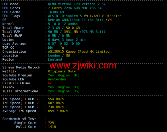 lightnode：英国伦敦机房VPS，1核/2G内存/50G硬盘/1000GB流量，月付.71起，配置/流媒体解锁/线路等简单测评