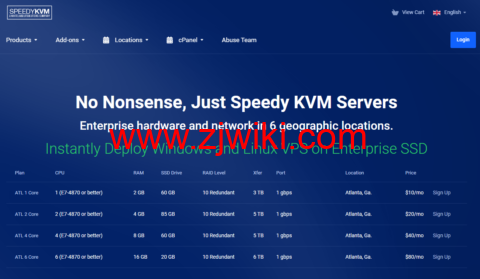 #黑五#SpeedyKVM：美国vps，1核/2GB内存/60GB SSD/3TB流量/1Gbps带宽，/月起，可选洛杉矶/西雅图/达拉斯等机房