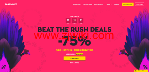 #Beat the Rush#FastComet：共享主机高达75%优惠，云VPS和专用CPU服务器高达30%优惠
