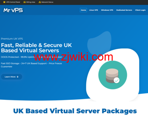 VPS.MR：英国vps，2核/8GB内存/75GB SSD/10TB流量/10Gbps带宽，£9.99/月起
