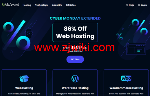 #Cyber Monday#SiteGround：WordPress外贸主机，最高86%优惠，月付低至1.99美元起