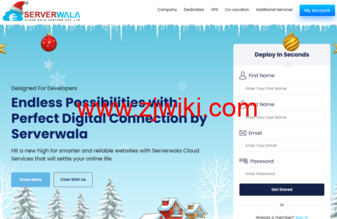 Serverwala：国外VPS，全球40多个机房即时部署，包括美国/中国/香港/韩国/日本等，月付10美元起