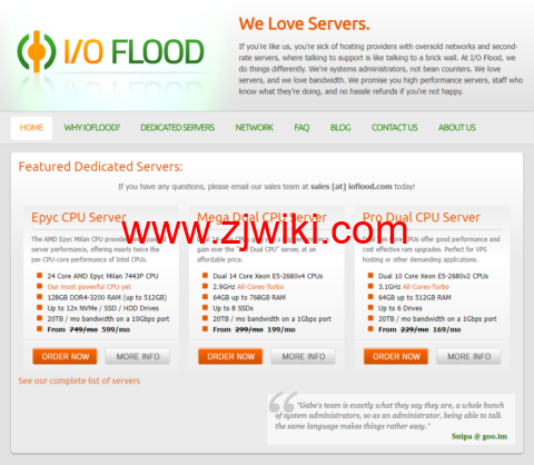 IOFLOOD：美国凤凰城大硬盘独服，E3-1230v2/32GB内存/16TB-84TB硬盘/20TB流量或不限/1Gbps-10Gbps带宽，/月起