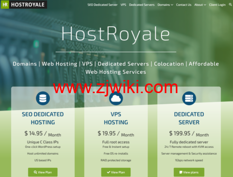 HostRoyale：西班牙独服，E3-1230/8GB 内存/1TB 硬盘/不限流量/1Gbps 带宽，$150/月