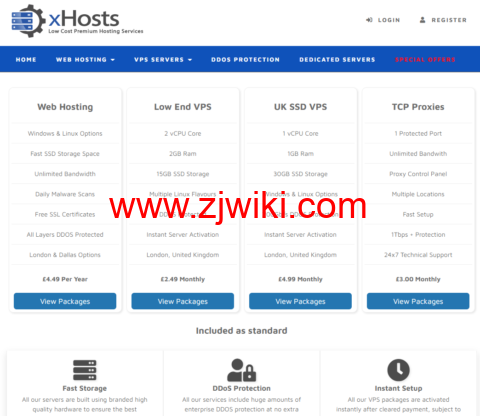 xHosts.uk：英国 OVH 机房 vps，2 核/4G/75GB HDD/不限流量/200Mbps 带宽，£7.49/月