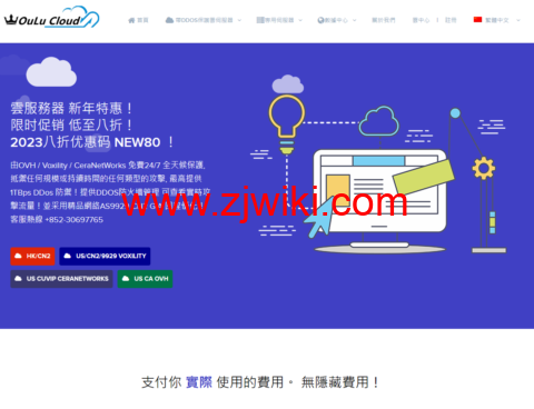 欧路云：全场 VPS 八折，洛杉矶 CN2 GIA/香港 CN2 GIA 线路，$3.2/月起